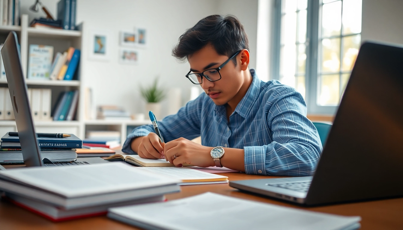 Motivated student preparing to pass IT certification exams in a cozy study environment.
